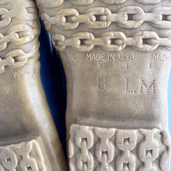 Vintage LL Bean Duck Toe Boots Blue Maine Hunting Shoe Leather - Picture 7 of 9